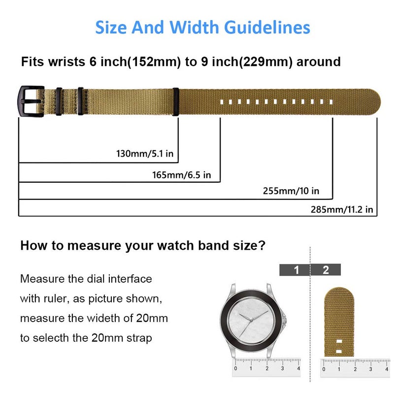 Ritche Christmas Gift Military Ballistic Nylon Watch Strap with Heavy Buckle 18mm 20mm 22mm Premium Seat Belt Nylon Watch Bands for Men Women, White Elephant Gifts, Stocking Stuffers for Men - Image 5